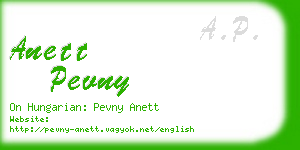 anett pevny business card